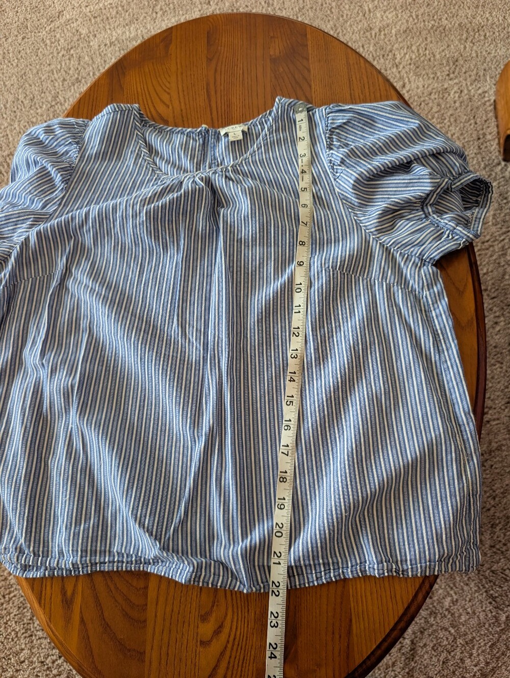 J Crew Cotton Blue Stripe Short Sleeve Two Top Bundle, Size L - Picture 3 of 16